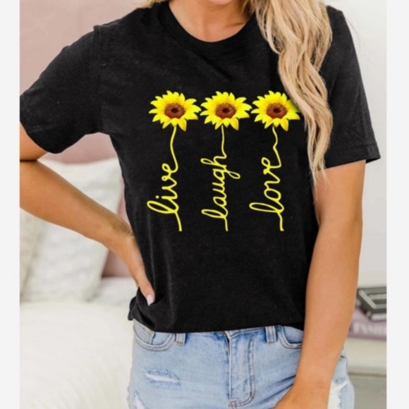 #24  Live Laugh Love Black Fun Top - Picture 2 of 8